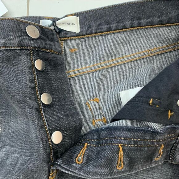 Faith Connexion Denim Shorts Women’s 24 Black Distressed Both Side Button NWT - Picture 10 of 12